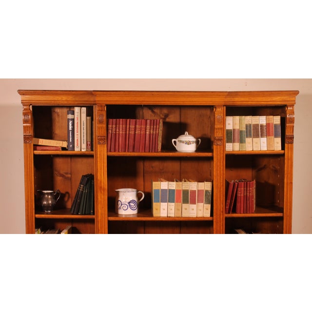 Antique Open Bookcase in Light Oak, 1800s For Sale - Image 4 of 13