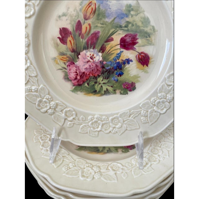 Vintage Crown Ducal Gainsborough floral print salad dessert plates are a charming addition to any table setting. Made of...