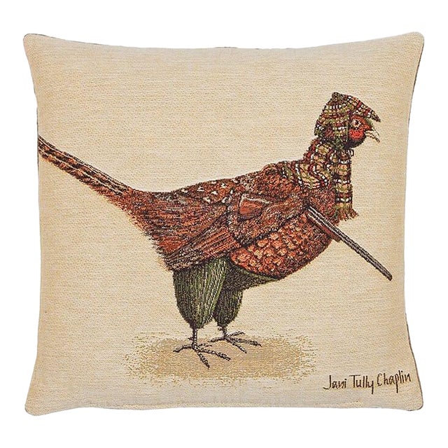 Phillip Pheasant the Gamekeeper Cushion With Feather Filler - 33x33cm (13"x13") For Sale