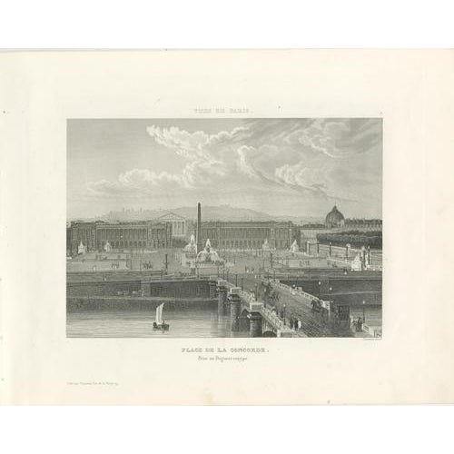 Paris Views: Louvre, Concorde, 1855, Engravings, Set of 6 For Sale - Image 6 of 9