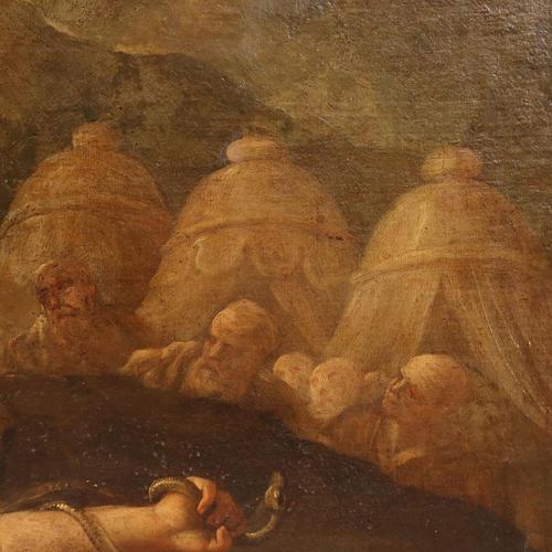 Moses and the Bronze Serpent, 1600s, Oil on Canvas, Framed For Sale - Image 9 of 14