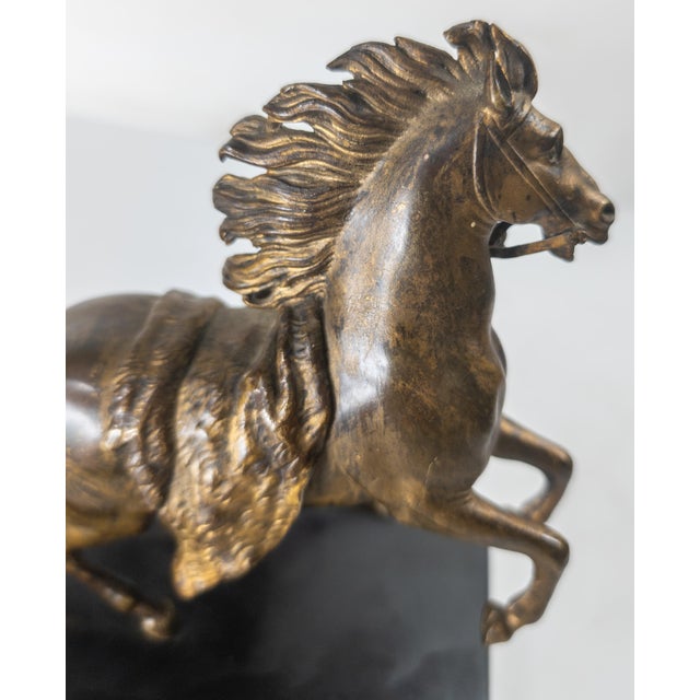 19th Century French Gilt Bronze of Rearing Marly Horse After Guillaume Coustou For Sale - Image 14 of 17