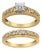 14K Yellow Gold Plated .925 Sterling Silver 1/5 Cttw Diamond Art Deco Style Engagement Ring Bridal Set (I-J Color, I3 Clarity) - Ring - Size 10 For Sale