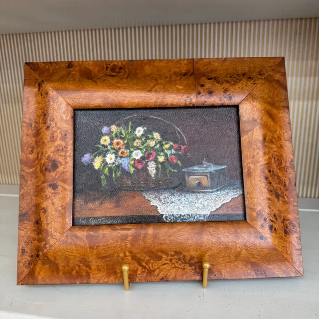 An exquisite original oil on canvas painting by Val Gottesman, a respected Ohio-based artist. This intimate still life,...