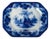 1840's J. G. Alcock Scinde Pattern Flow Blue Platter For Sale