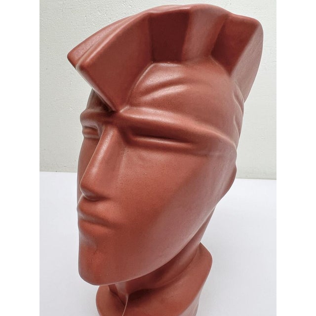 Vintage Ceramic Head Sculpture in the style of Lindsey B., 1980s For Sale - Image 6 of 12