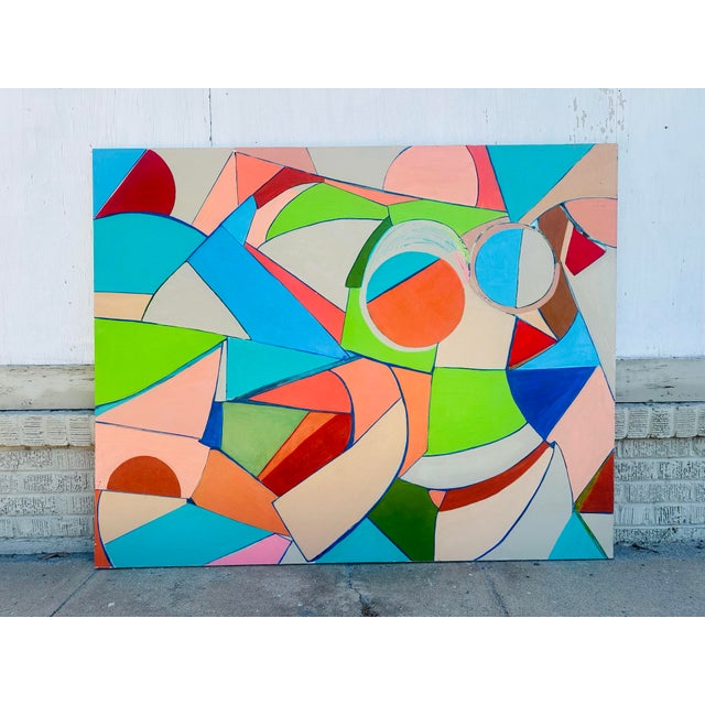 1980s Huge Abstract Painting on Canvas For Sale - Image 5 of 7