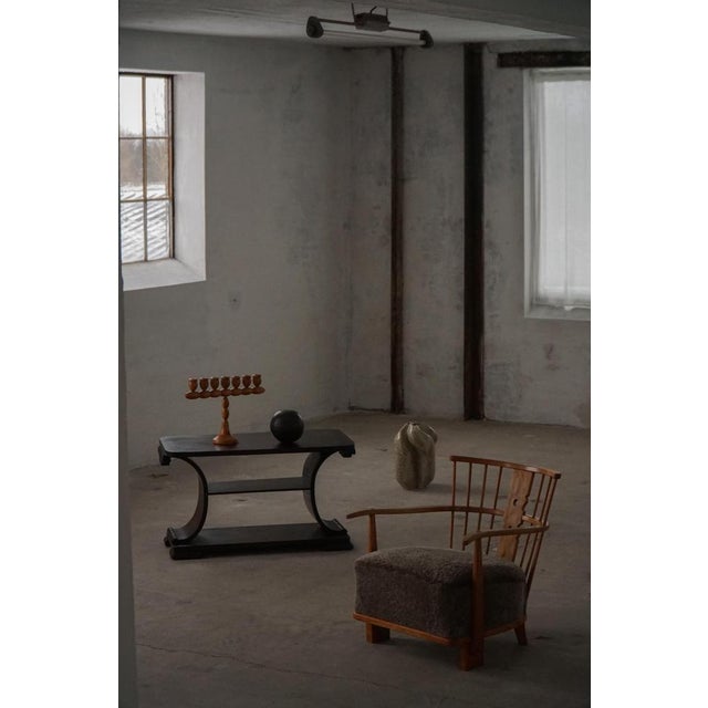 Lounge Chair in Elm and Lambswool from Fritz Hansen, 1940s For Sale - Image 6 of 18