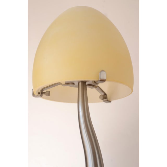Michael Graves Vintage Postmodern Memphis Brushed Metal & Glass Table Lamp For Sale - Image 4 of 9
