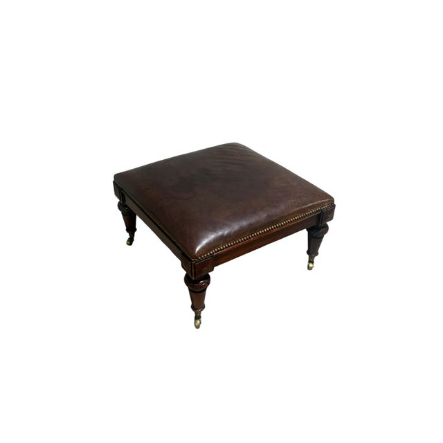 Ralph Lauren Regency Library Chair and Ottoman For Sale - Image 9 of 13