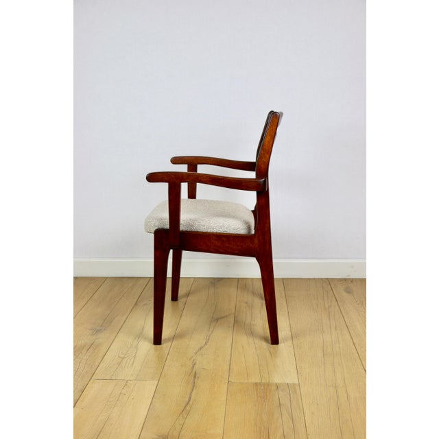 Wood Vintage Office Chairs in Beige Boucle, 1970, Set of 3 For Sale - Image 7 of 14