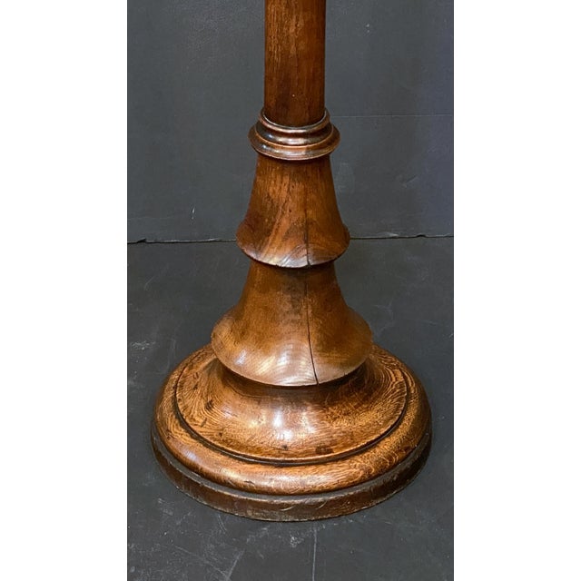 Late 19th Century Pair of Tall Altar Candlestick Holders of Turned Oak - Arts and Crafts Era For Sale - Image 5 of 8