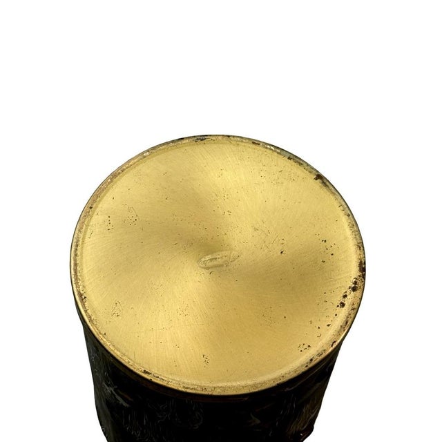 Serv-Master Creations MCM Equestrian Ice Bucket Brass Accents Retro Barware For Sale - Image 10 of 11