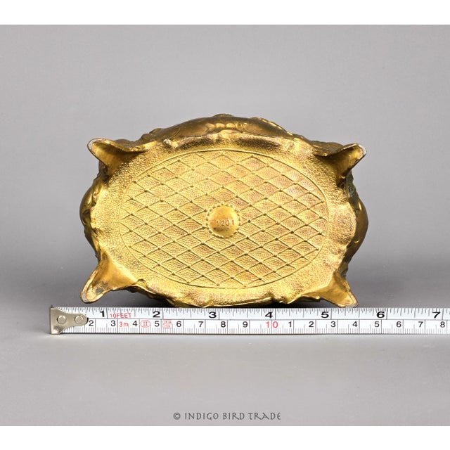 1900's Large French Art Nouveau Gilt Metal Jewelry Box For Sale - Image 10 of 10