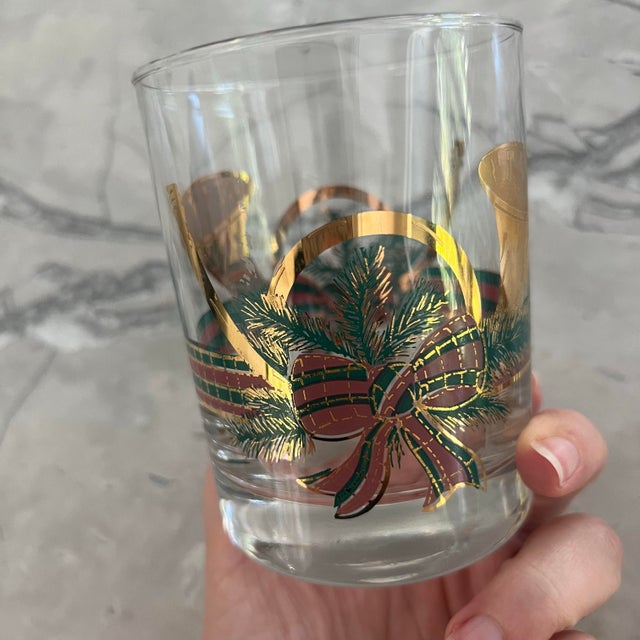 Vintage set of three (3) signed Culver 22kt Gold French Horn Double Old Fashioned (DOF) glasses or tumblers. These glasses...