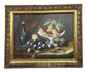 J Chatelin, Still Life with Fruit (A), Oil on Canvas, Framed