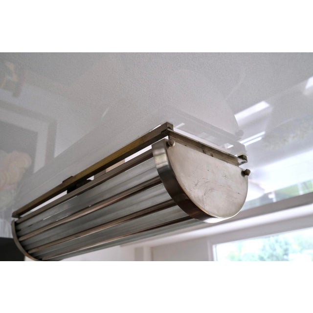 Metal Ceiling Lamp with Glass Rods and Chrome Plating, 1930s For Sale - Image 7 of 8