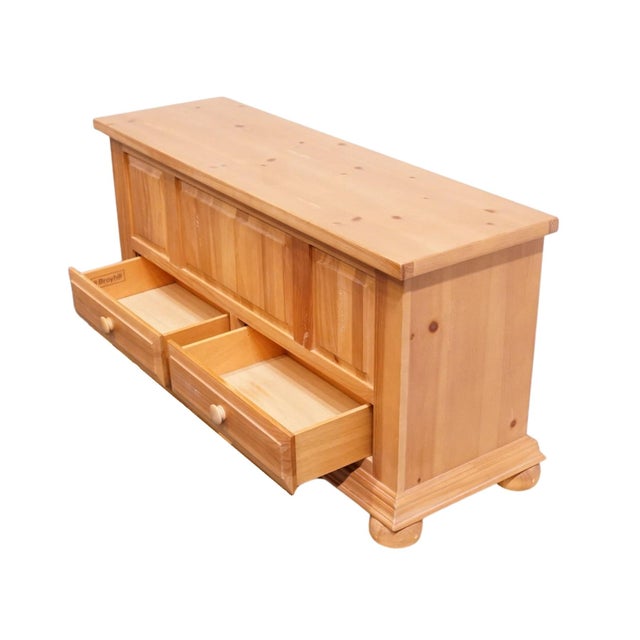 Broyhill Furniture Fontana Collection Solid Pine 28" Blanket Hope Chest W. Drawers For Sale - Image 9 of 14