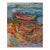 1980s "Boat in Harbor" Abstract Nautical Oil Painting by Kristin Cohen For Sale