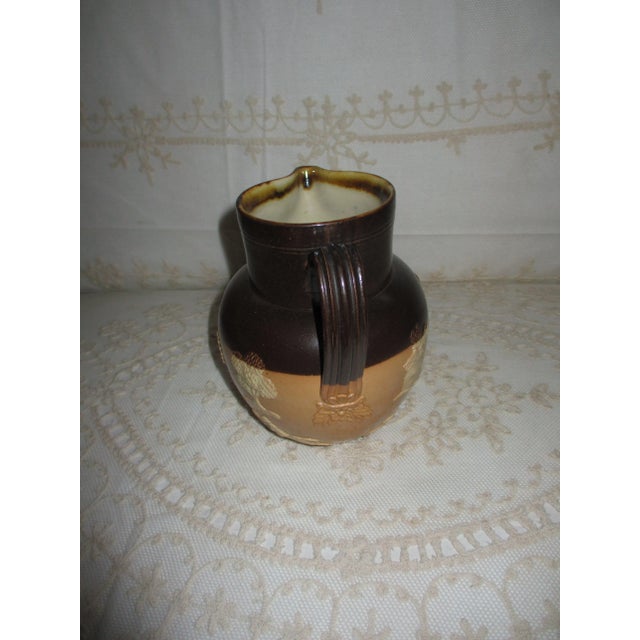 English Antique Royal Doulton Lambeth Ware Pitcher Jug Windmill, Tree 1880s For Sale - Image 3 of 6