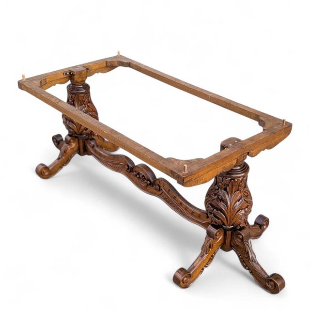 Antique Renaissance Revival Marquetry Walnut Oval Dining Table, Late 19th Century For Sale - Image 11 of 18