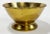 Large vintage brass bowl with detailed faux bamboo rim and round pedestal base. Lovely patina. Minor scratches.