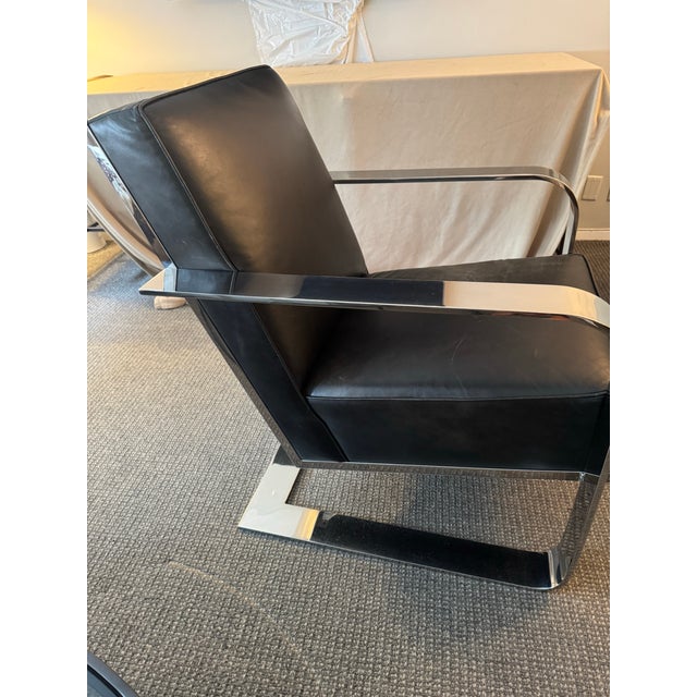 2000 - 2009 Ralph Lauren Modern Penthouse Chrome and Leather Lounge Chair For Sale - Image 5 of 12
