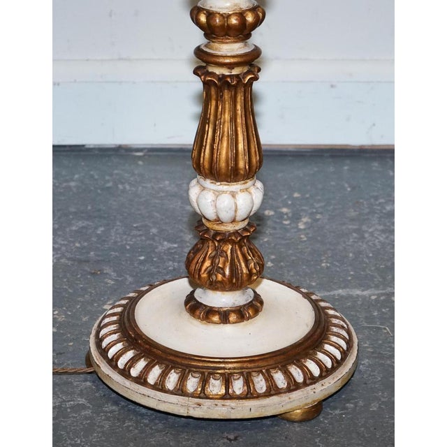 Italian Florentine Style Carved and Hand Painted Floor Lamp For Sale - Image 9 of 11