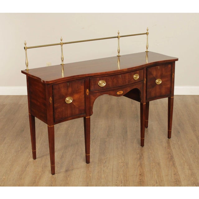 High Quality American Made Cherry Sideboard With Dovetailed Drawer and Cabinet Storage, Brass Gallery