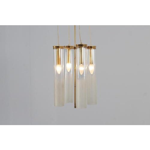 Mid-Century Brass and Glass Suspension Lamp from Arredoluce Monza, Italy, 1960s For Sale - Image 15 of 18