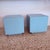 Contemporary 1980s Modernist Laminate Cube Side Tables in Soft Blue - A Pair For Sale - Image 3 of 7