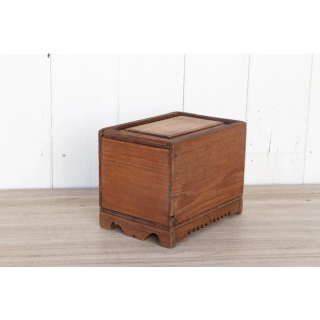 Brown Antique Colonial Spice Box For Sale - Image 8 of 10