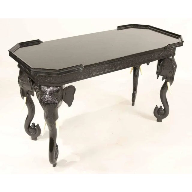 Ebony Anglo-Indian Gampel Stoll Elephant Table For Sale - Image 8 of 8