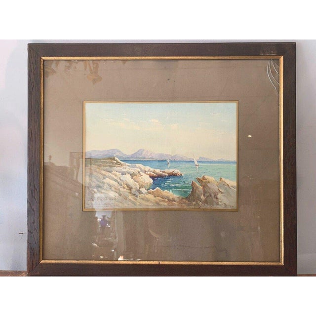 Two Boats on Mountain Lake, 1920s, Gouache, Framed For Sale - Image 11 of 12