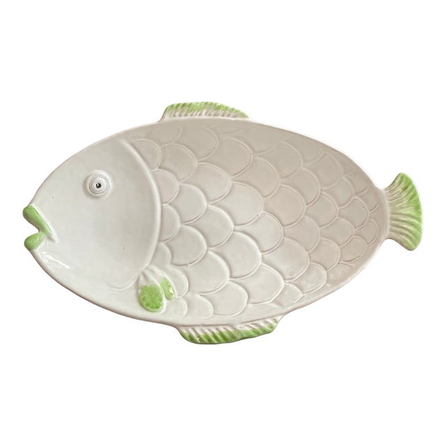 Vintage Italian Ceramic Fish Plate For Sale