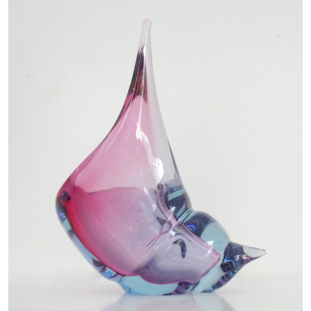 Vintage; C.1970's Italian hand blown Murano by Archimede Seguso, is this thick-walled conch shell Murano, decorative...