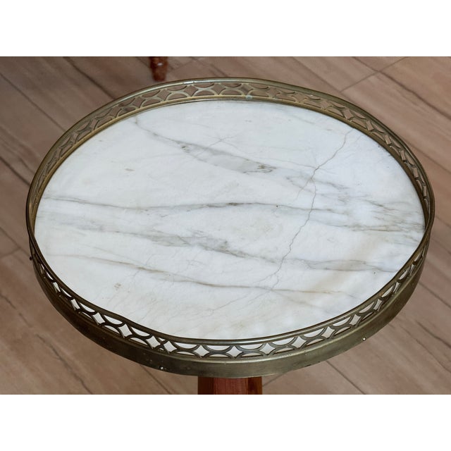Early 19th Century French Fruitwood Candlestand Table With Marble Top For Sale - Image 4 of 6