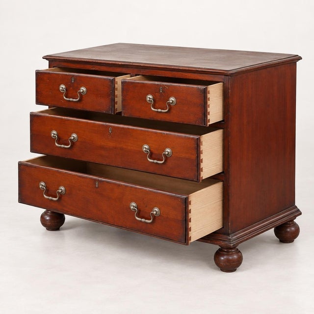 Drexel Heritage Mid-Century Drexel Heritage Georgian Style Mahogany Chests - Pair For Sale - Image 4 of 6