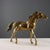 Metal Modern Sculpture of Trotting Horse in Gilded Bronze, 1970s For Sale - Image 7 of 9