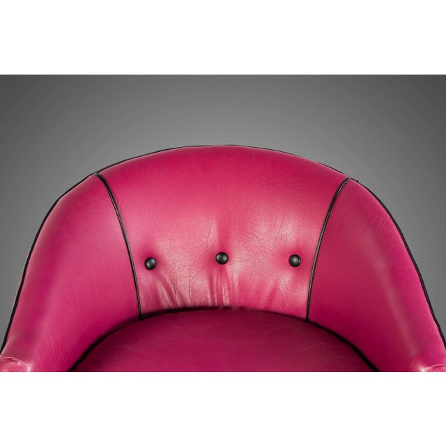 Raspberry Pink Mid Century Modern Sculptural Barrel Lounge Chair by Lawrence Peabody, circa 1960s For Sale - Image 8 of 11