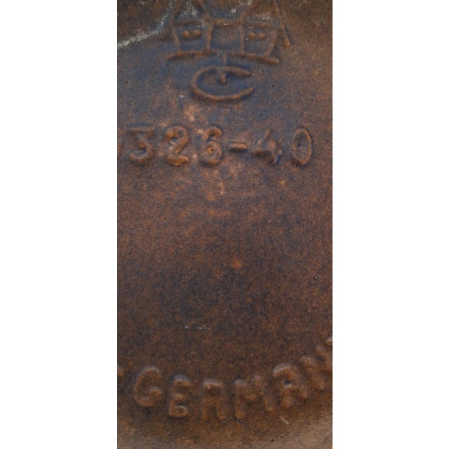 German Brown Glazed Ceramic Handle Vase from Carstens, 1970s For Sale - Image 4 of 5