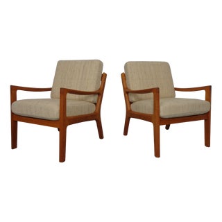 Set of Danish Teak Senator Lounge Chairs by Ole Wanscher for Poul Jeppesen, 1960s For Sale