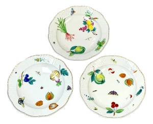 Three 19th Century Continental Naturalist Fruit, Insect, Vegetable Plates