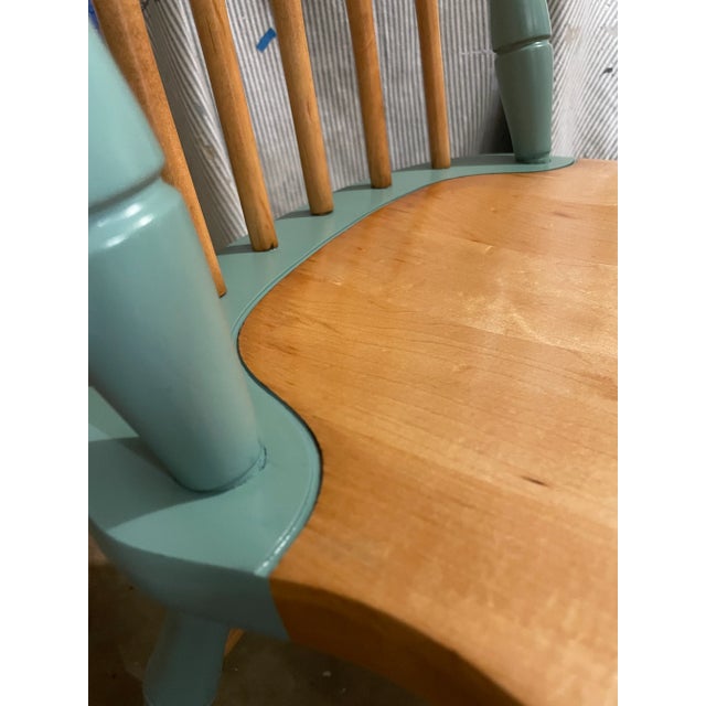 Light Green Mid 20th Century Mid-Century, Maple Windsor Chair For Sale - Image 8 of 13