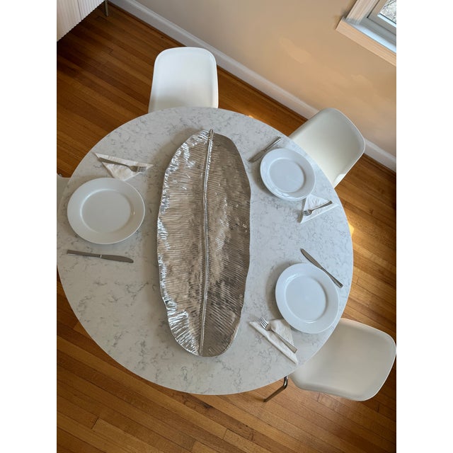 Metal 2020s Beatriz Ball "Garden" Banana Leaf Extra Extra Large Platter (39") For Sale - Image 7 of 10