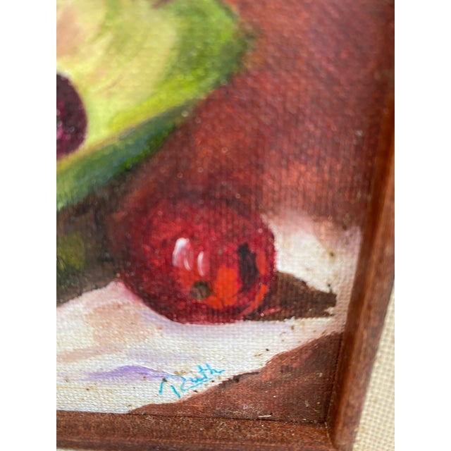 1990s 1990s Oil-on-Canvas Fruit Still Life by Ruth For Sale - Image 5 of 5
