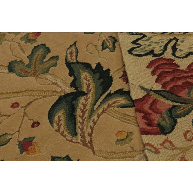 Rug & Kilim’s European Style Flatweave Rug in Cream With Floral Patterns ‘Tudor’ For Sale - Image 10 of 10
