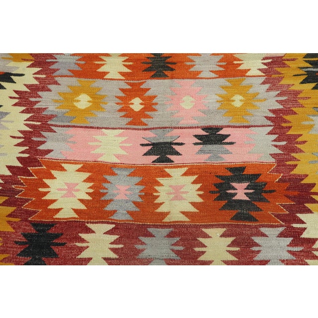 Vintage Turkish Kilim Rug-5′2″ × 9′1″ For Sale - Image 4 of 13