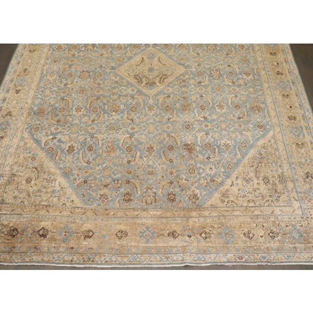 Early 20th Century Soft Blue Persian Mahal Rug - 10'1" x 13'6" For Sale - Image 11 of 11