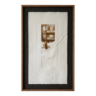 Diane Deneault Signed Limited Edition Embossed Intaglio Etching – "Place Royale, Quebec" – Framed 26.5" X 16" For Sale